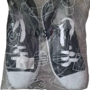 Josiny Size 8 Black and White Canvas Casual Sneakers